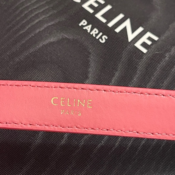 🆕Authentic Celine womens leather flamingo pink triomphe classic belt size 70 - Picture 9 of 9